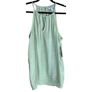 Nine West Top Blouse Women Medium Dalton Sleeveless ruched Minimalistic Neutral